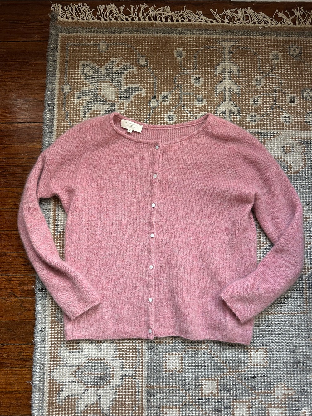 Women's Sezane Dusty Rose Button-Front Knit Cardigan